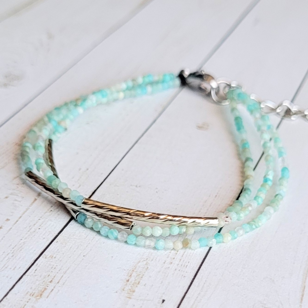 Amazonite Gemstone Bracelet - Picture 2 of 3